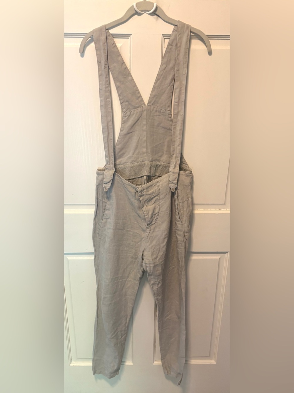 Transit Par Such Italy taupe linen jumpsuit overalls women’s 2 Xs lagenlook